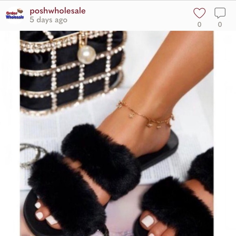 Bamboo furry slippers. Reposh from @poshwholesale